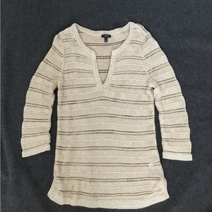 Talbots Gold Metallic Tunic Sweater, Size MP